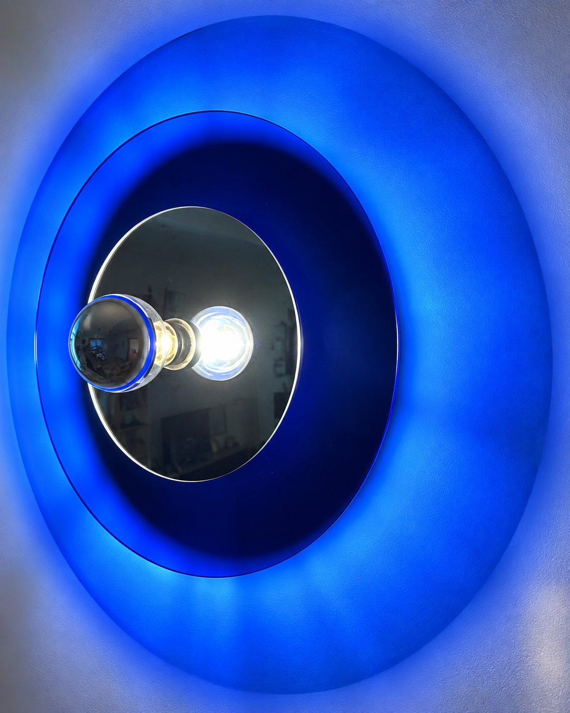 Aura mirror disc wall lamp - Blue