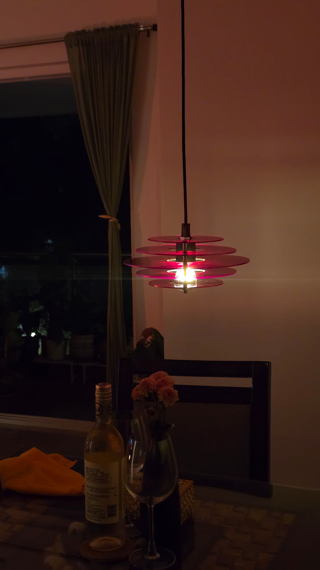 Orbit acrylic disc pendant light