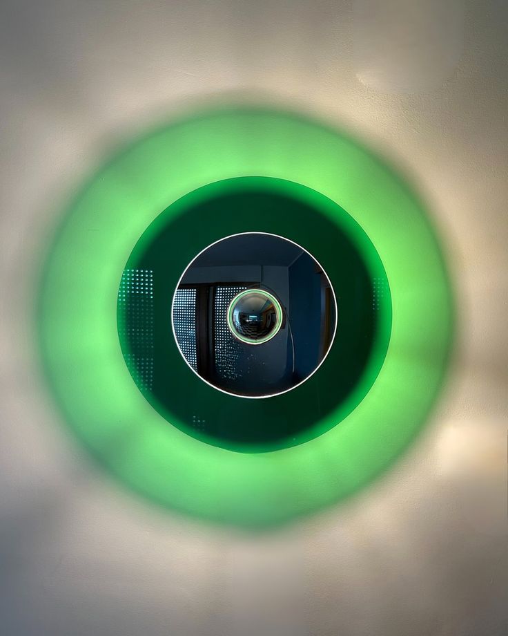 Aura mirror disc wall lamp - Green