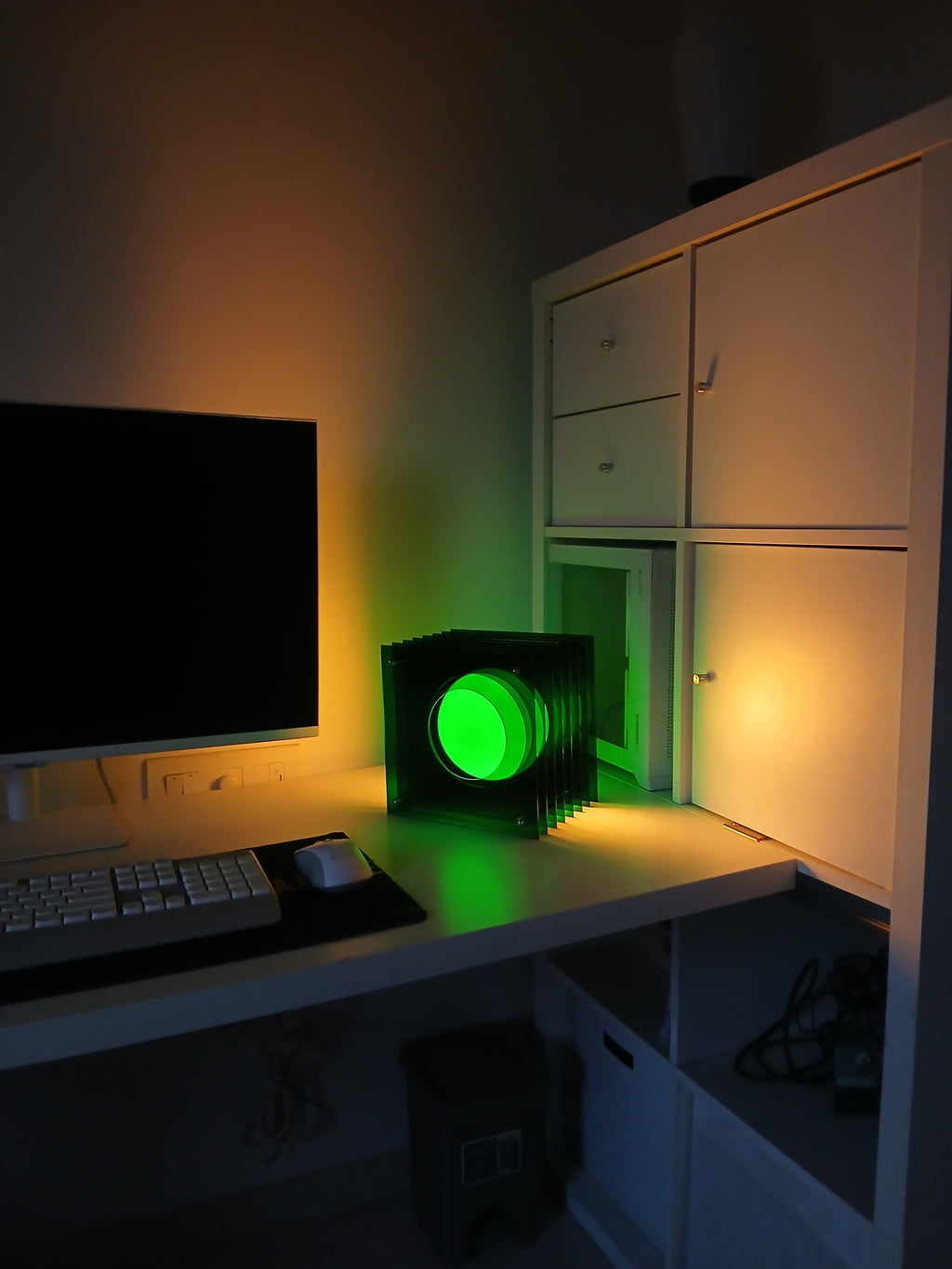 Vortex 3D tunnel acrylic desk lamp in Lime