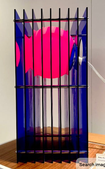 Bar Cage Table Lamp - Ruby and Sapphire