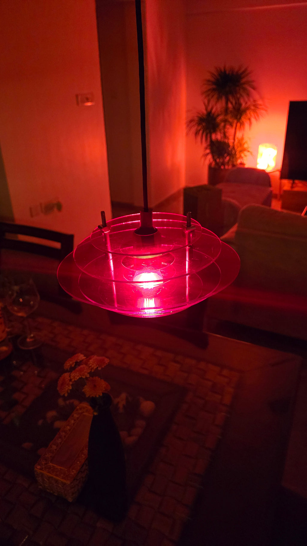 Orbit acrylic disc pendant light