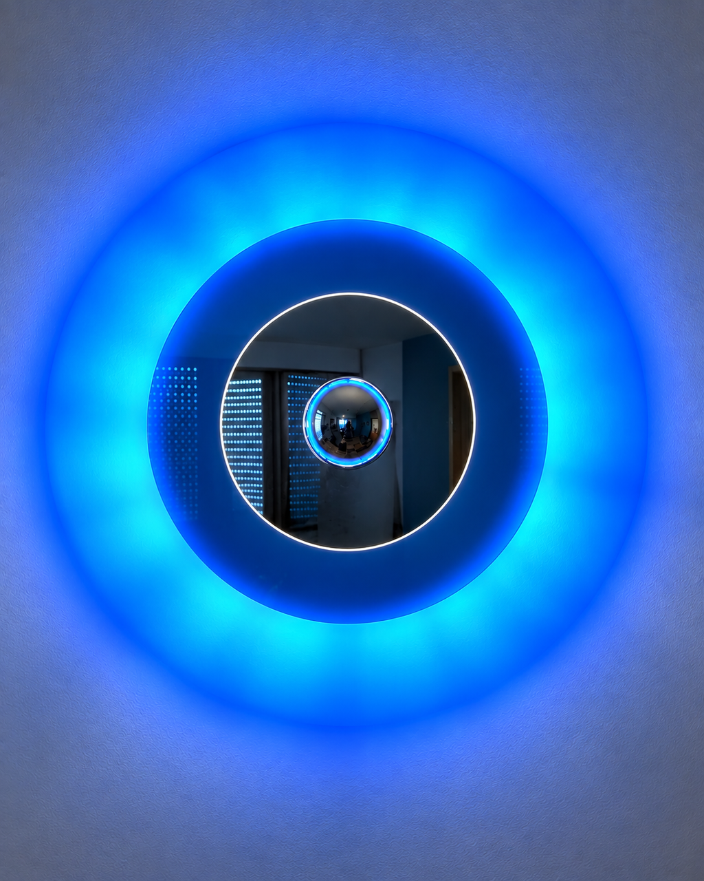 Aura mirror disc wall lamp - Blue