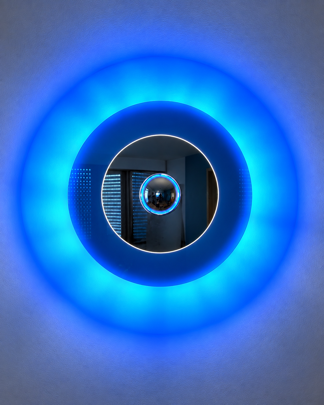 Aura mirror disc wall lamp - Blue