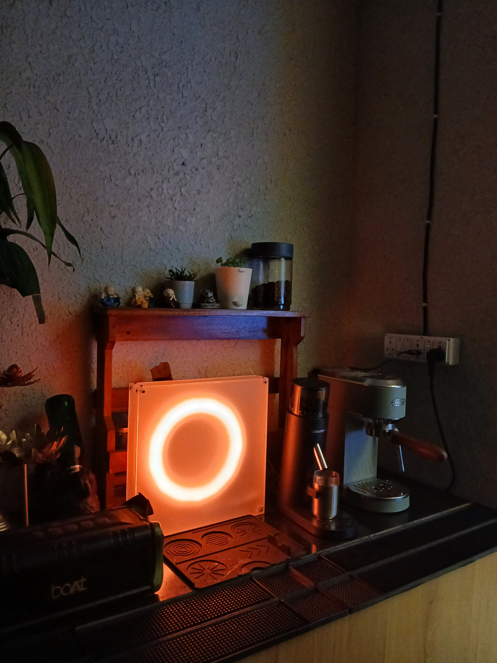 Halo frosted acrylic LED ring lamp