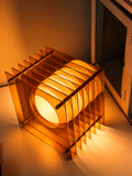 Vortex 3D tunnel acrylic desk lamp in Amber