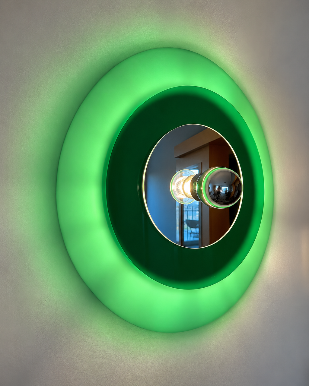 Aura mirror disc wall lamp - Green
